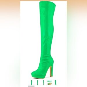 Chic Green Over-the-Knee Women's Boots